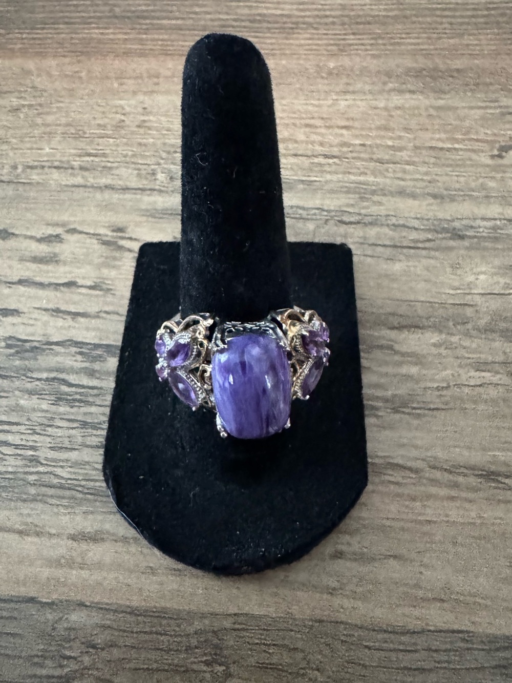 Sterling Silver Purple Gemstone Cocktail Ring
